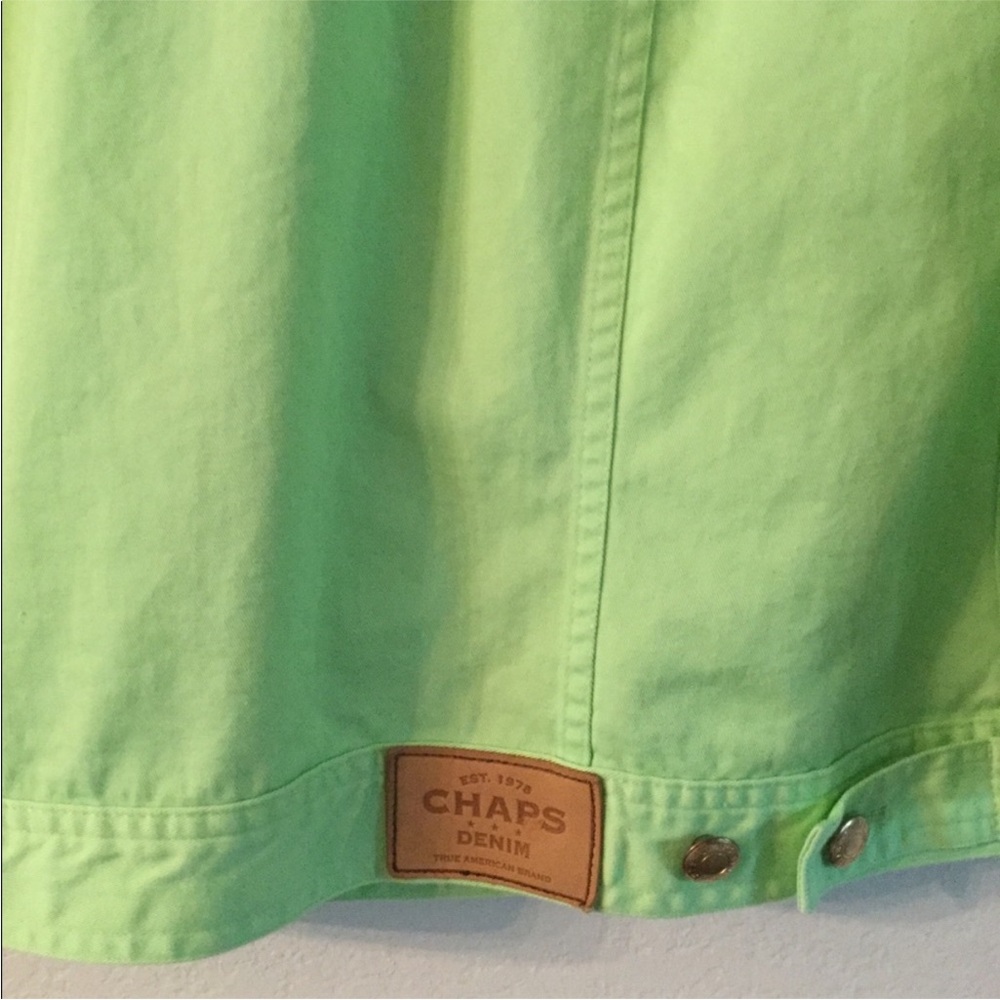 Chaps Light Green Denim Jacket - image 4